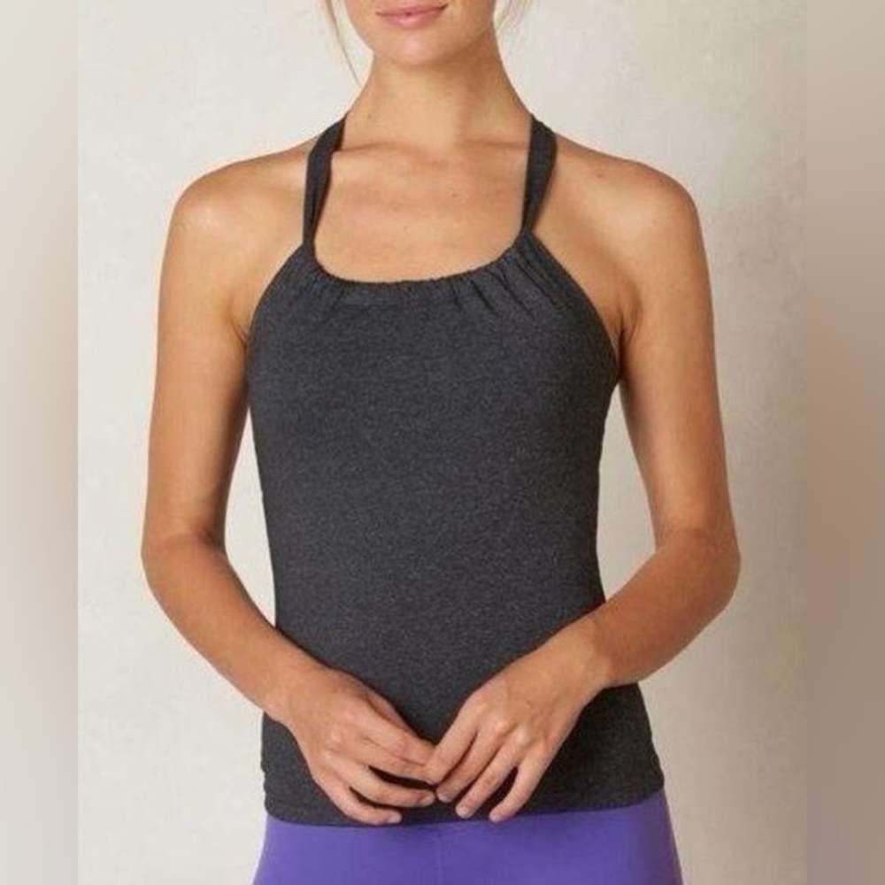 Prana Quinn Chakara Yoga Tank Charcoal Heather XL